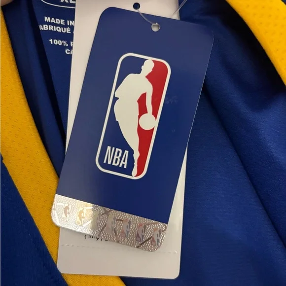 NWT - NBA Blue and Yellow Golden State Basketball Jersey - Curry #30 - Size XL - Picture 10 of 11